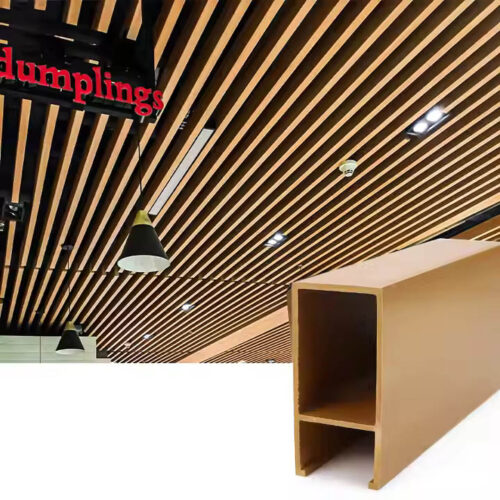Easy-Installing Waterproof WPC Ceiling Wood Plastic Decorative Interior WPC Ceiling - Image 3