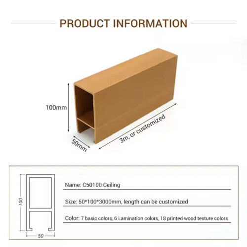 Easy-Installing Waterproof WPC Ceiling Wood Plastic Decorative Interior WPC Ceiling - Image 4